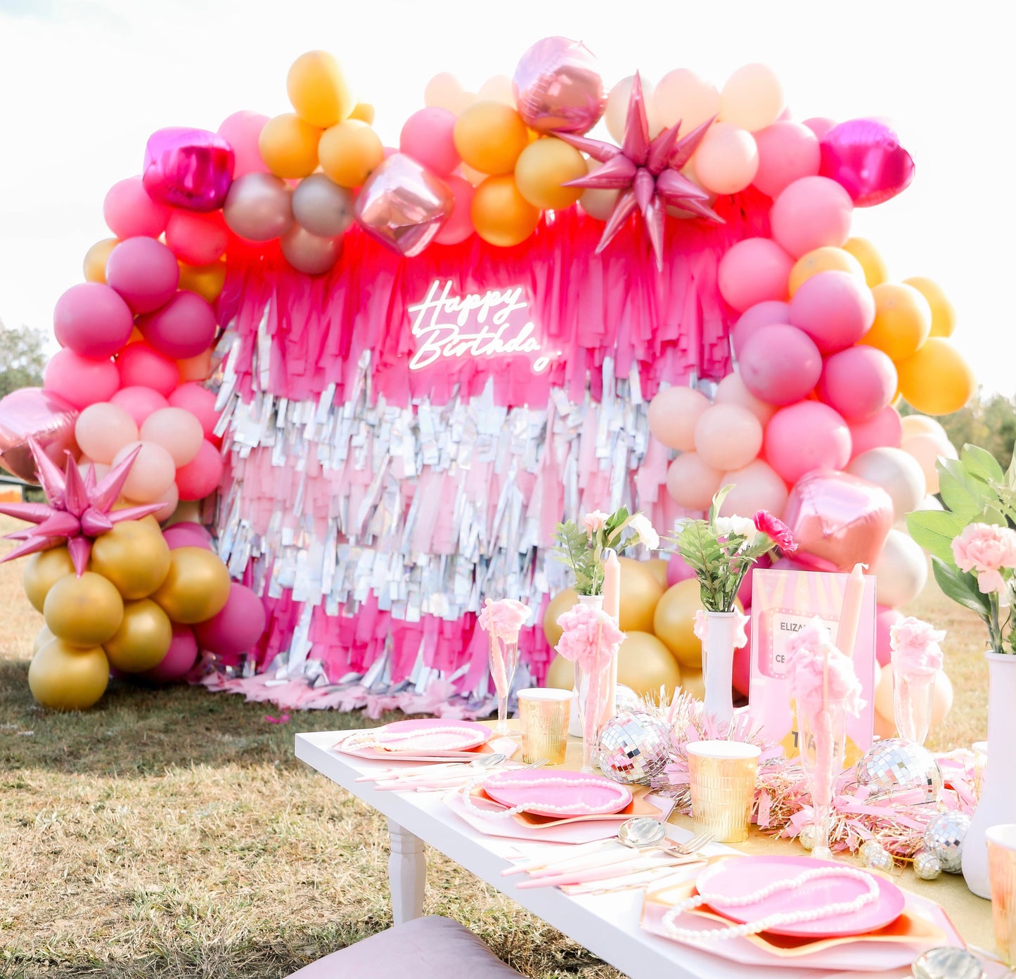Custom Color Fringe Backdrop