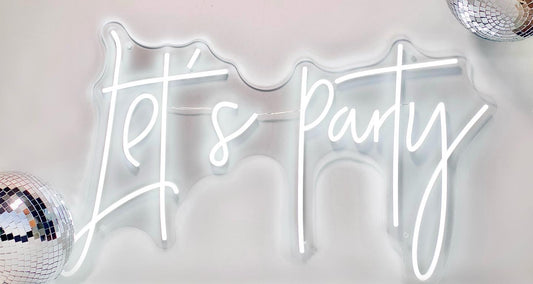 Lets party neon sign